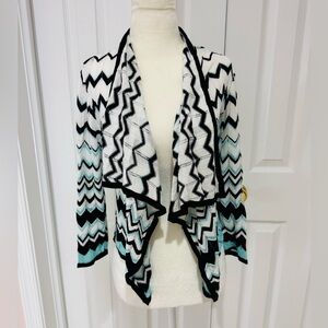 NWOT Med Cache Zigzag Waterfall Cardigan